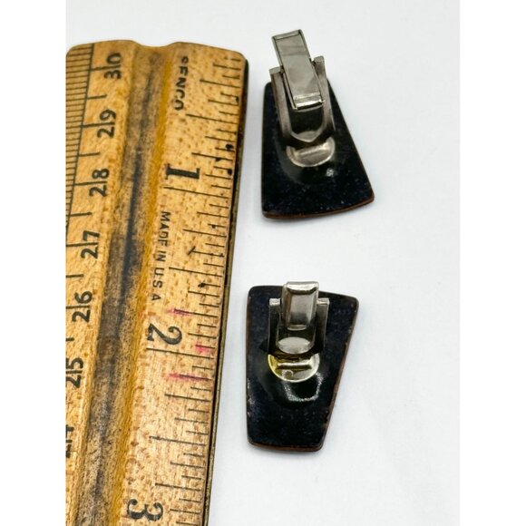 Vintage blue enamel cuff links unisex